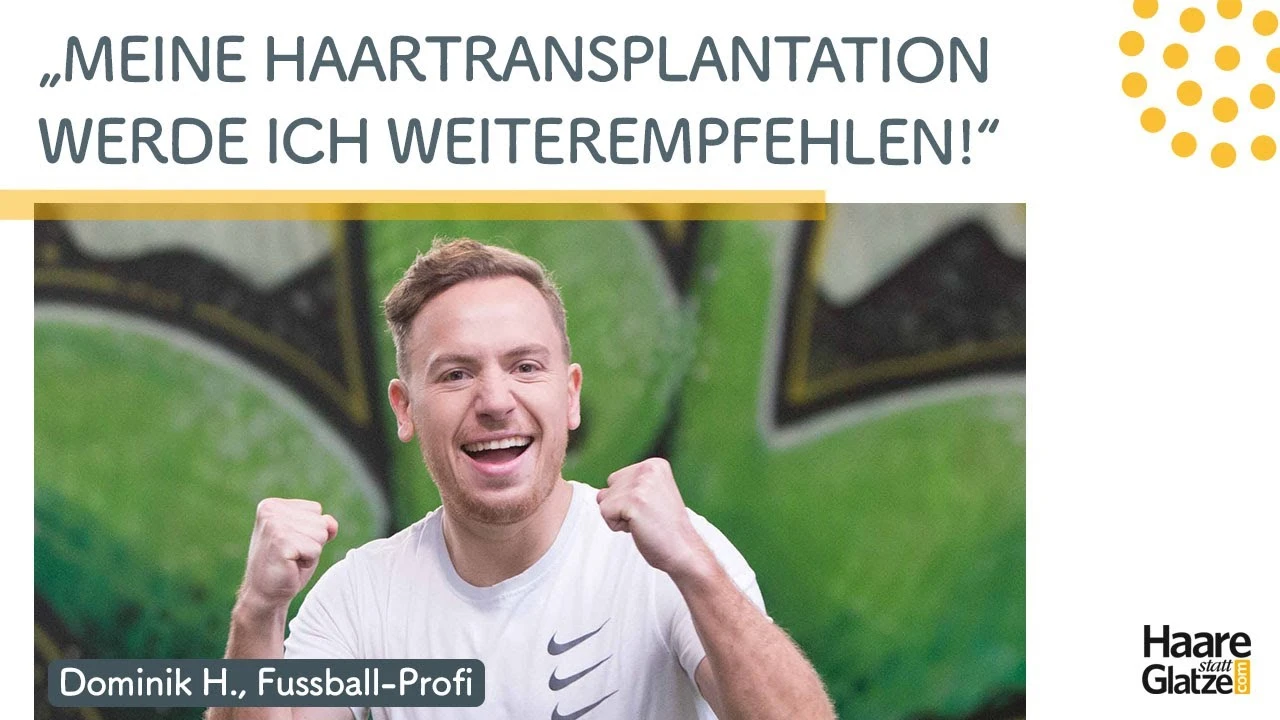 Dominik H. - Fußball-Profi stellt Ergebnis der Haartransplantation in Wie bei Moser Medical vor