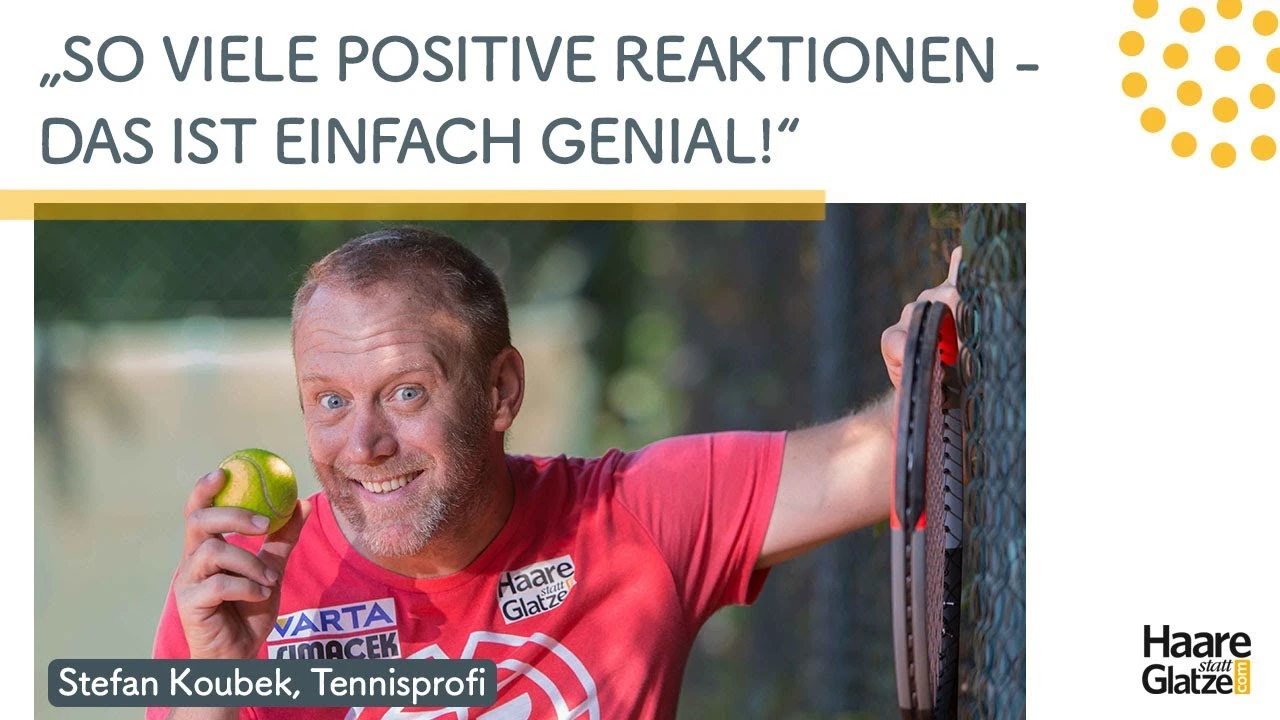 Stefan Koubek - 5 Monate nach der Haarverpflanzung - Zwischenergebnis beim Tennis-Ass