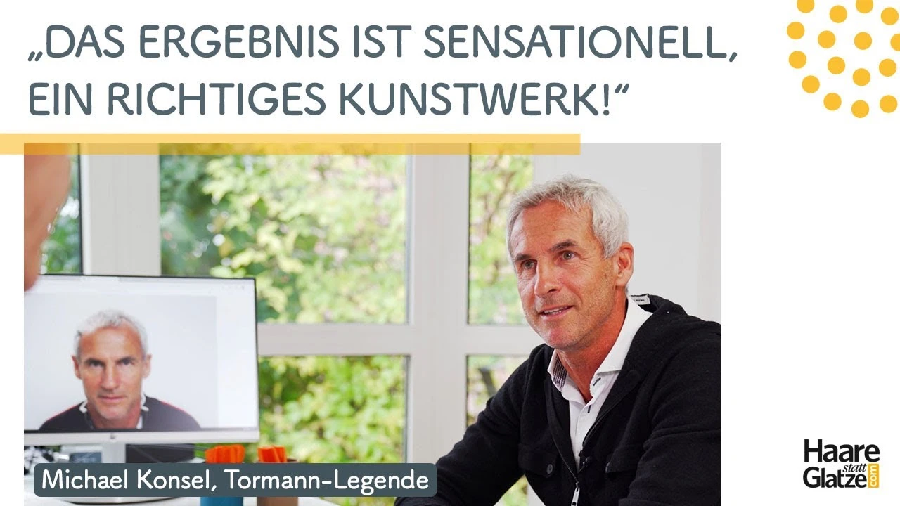 Michael Konsel bei der Ergebnisanalyse seiner Haartransplantation: "Es ist ein Kunstwerk!"
